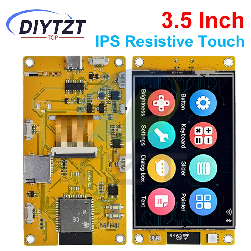 TZT ESP32 3.5 인치 LCD TFT 개발 보드 ESP32 LVGL WIFI 및 블루투스 디스플레이 모듈 240*320 터치 기능이 있는 스마트 디스플레이 화면