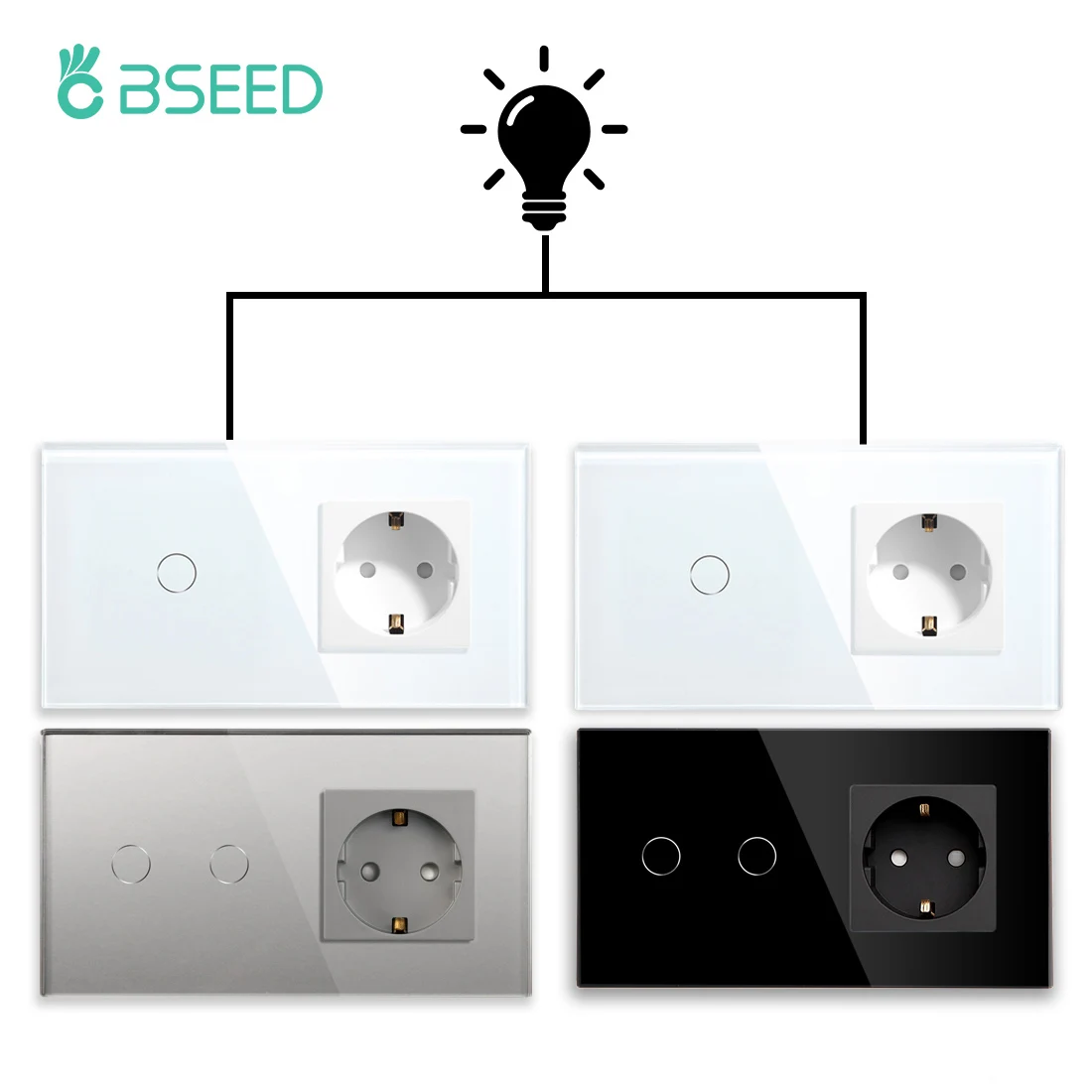 BSEED-Interruptor de pared con Sensor táctil, atenuador Wifi, Control por  aplicación Smart Life, Tuya, toma de corriente de la UE, sin Wifi, 16A -  AliExpress