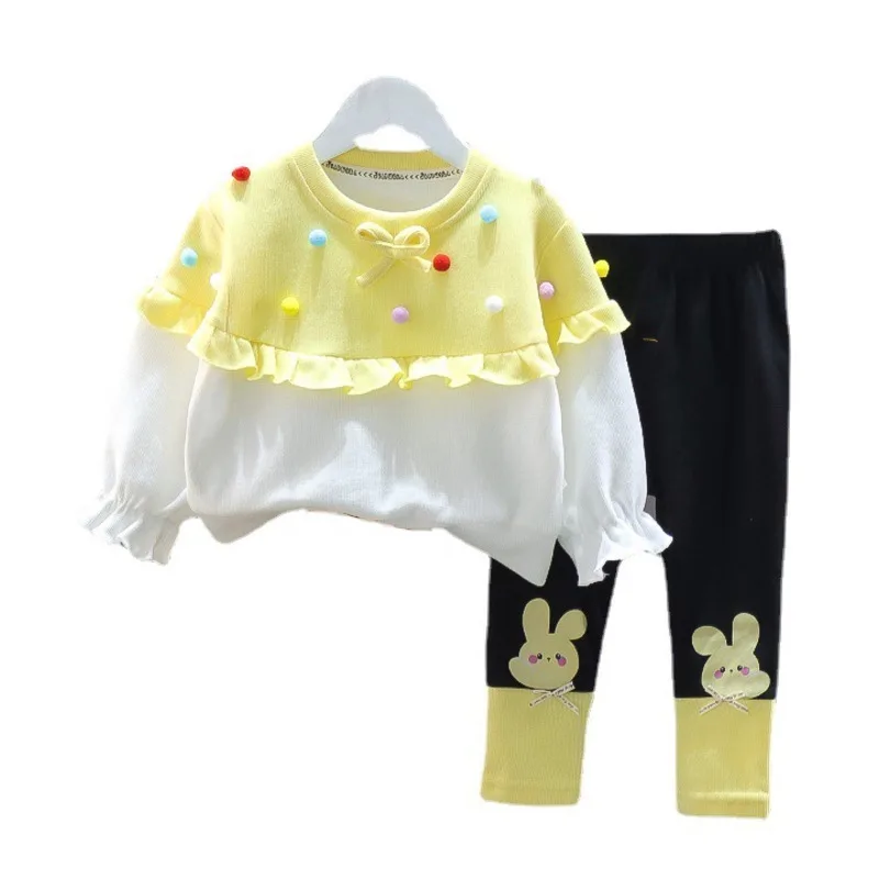 

New Spring Autumn Baby Girls Clothes Suit Children Fashion Cotton T-Shirt Pants 2Pcs/Sets Toddler Casual Costume Kids Tracksuits
