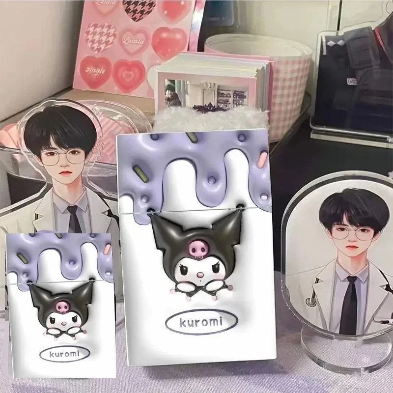 게임굿즈 카와이 산리오 플러시 양말, 만화 시나모롤 쿠로미 마이 멜로디 애니메이션 양말, 가을 겨울 바닥 부드러운 통기성 양말 8 산리오 헬로 키티 쿠로미 애니메이션 담배 케이스, 카와이 마이 멜로디 시나모롤 연기 상자, 플라스틱 귀여운 카드 보관함, 축제 선물