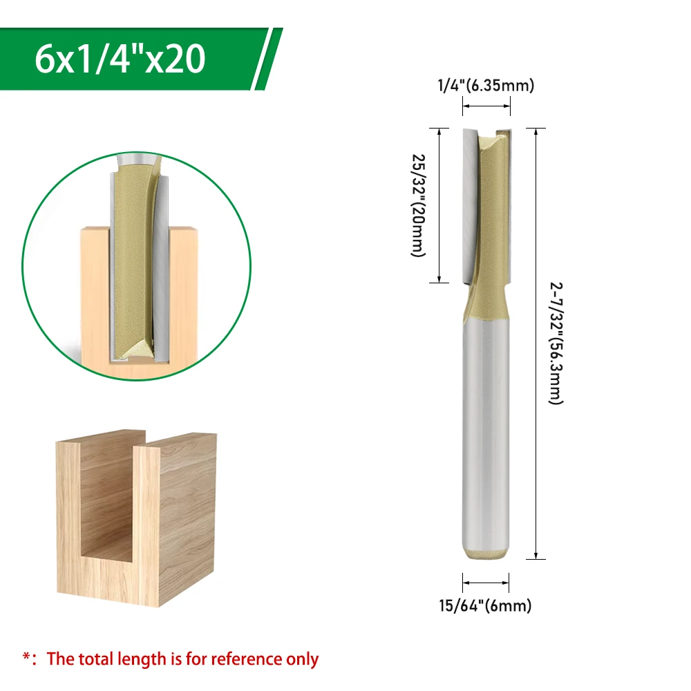 LAVIE 1 Stück 6mm 6,35mm 12,7mm Schaftfräser für Holz, gerader Fräser für Holzbearbeitung, Nutfräser, Fräswerkzeug H060020 – Detail 10