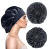 Newly Satin Night Hair Cap Women's Solid Sleeping Hat Sleep Care Bonnet Nightcap For Women Unisex Cap 1