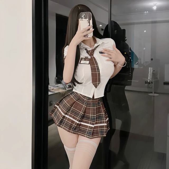 640px x 640px - Sexy Lingerie School Student Uniform Role Play Costume Women Cute Mini  Skirt Tight Blouse Set Porn College Girl Cosplay Anime - AliExpress