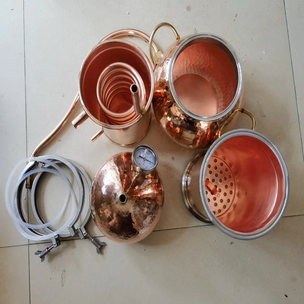5L copper still, all copper pure dew machine, chuck still, distillation set, distiller