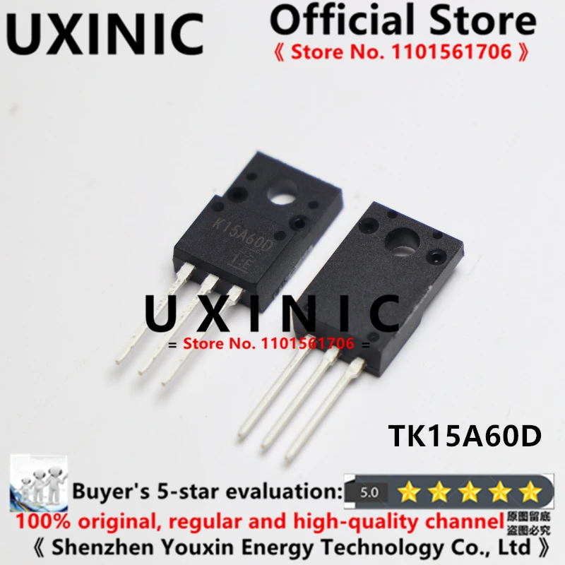 

UXINIC 100% New Imported OriginaI TK15A60D K15A60D TO-220F N-channel MOS Field Effect Tube 15A 600V