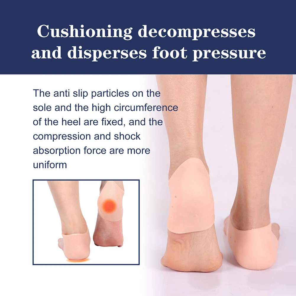 실리콘 뒤꿈치 보호 슬리브 랩 쿠션, 발바닥 근막염 완화, 발 뒤꿈치 박차 발 스킨 케어 보호대, 1 쌍