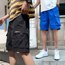 

M-8XLPlus-Sized Men's Casual plus-Sized Men's Loose Multi-Pocket Fifth Pants Middle Pants