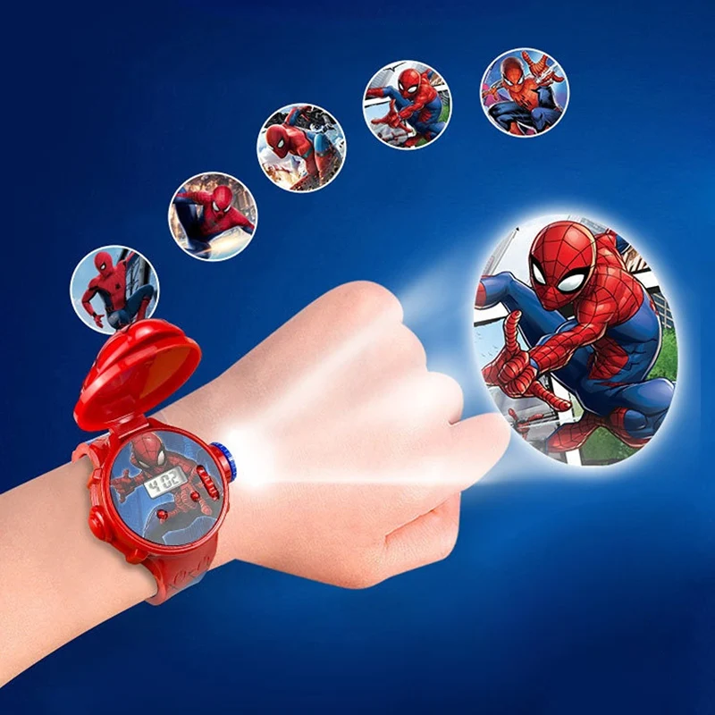 3D Projection Spiderman Kids Watch - Digital Clock Student Gift