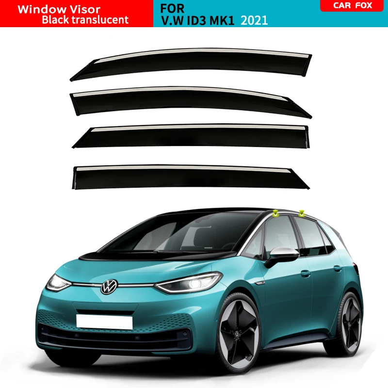 

For Volkswagen V.W ID3 MK1 2021-2023 Plastic Window Visor Vent Shades Sun Rain Deflector Guard 4PCS/SE For Volkswagen V.W ID3