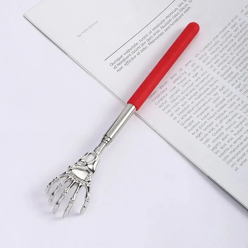 1/2개입 마사지기 등 긁개 스테인리스 스틸 고스트 핸드 텔레스코픽 긁개 휴대용 확장형 제품 가려움 마사지 도구