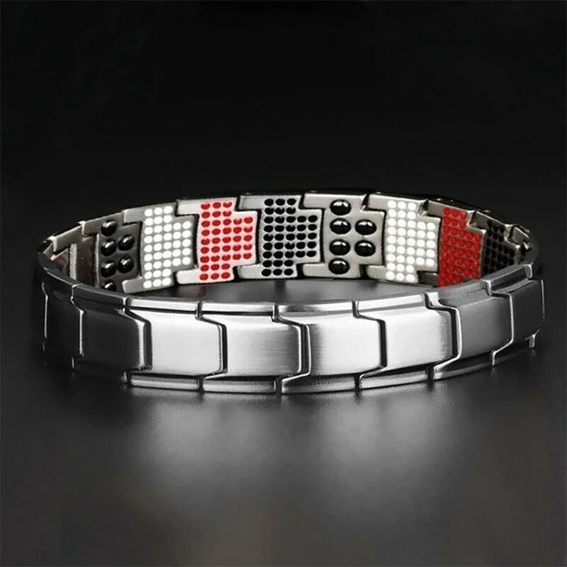 Men Body Slimming Weight Loss Bracelet Anti-Fatigue Healing Hematite Bead Stretch Magnetic Bracelet Therapy Bead Wrist Bracelets