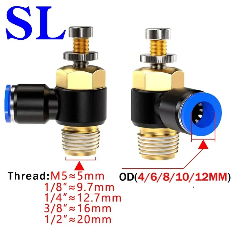 50 pcs PC/PCF/PL/PB/SL Series Pneumatic Quick Fitting Push In Connect OD 4mm 6mm 8mm 10mm 12mm Thread 1/4' 1/8' 3/8' 1/2' BSPT