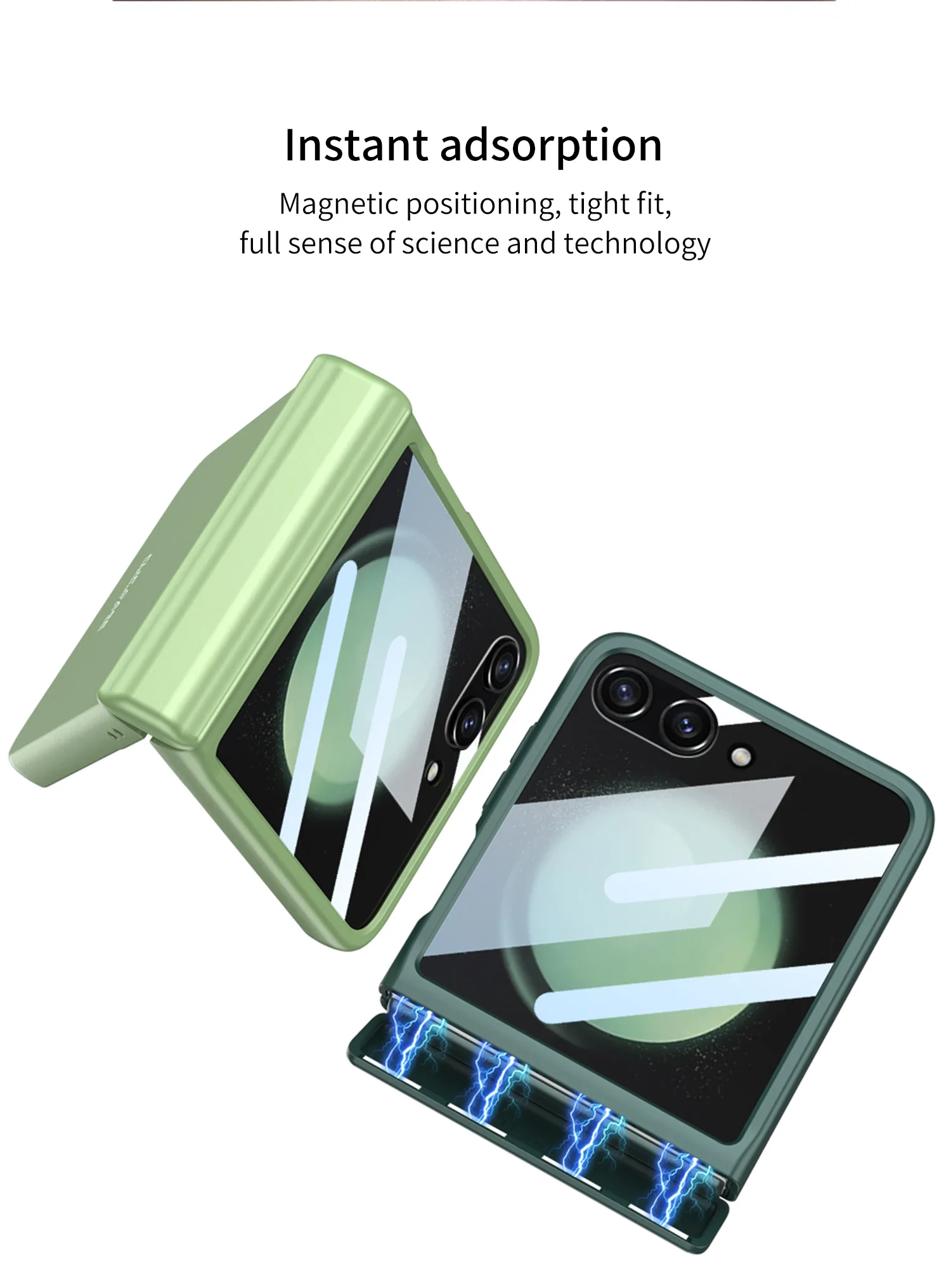 Original Case for Samsung Galaxy Z Flip 5 6 7 Magnetic Hinge With Screen Glass A