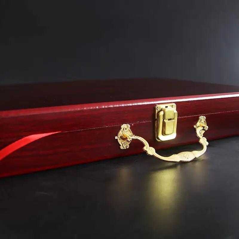 Paint Chip Box Portable Mahjong Wooden Box Flip Top Gambling Gift Briefcase
