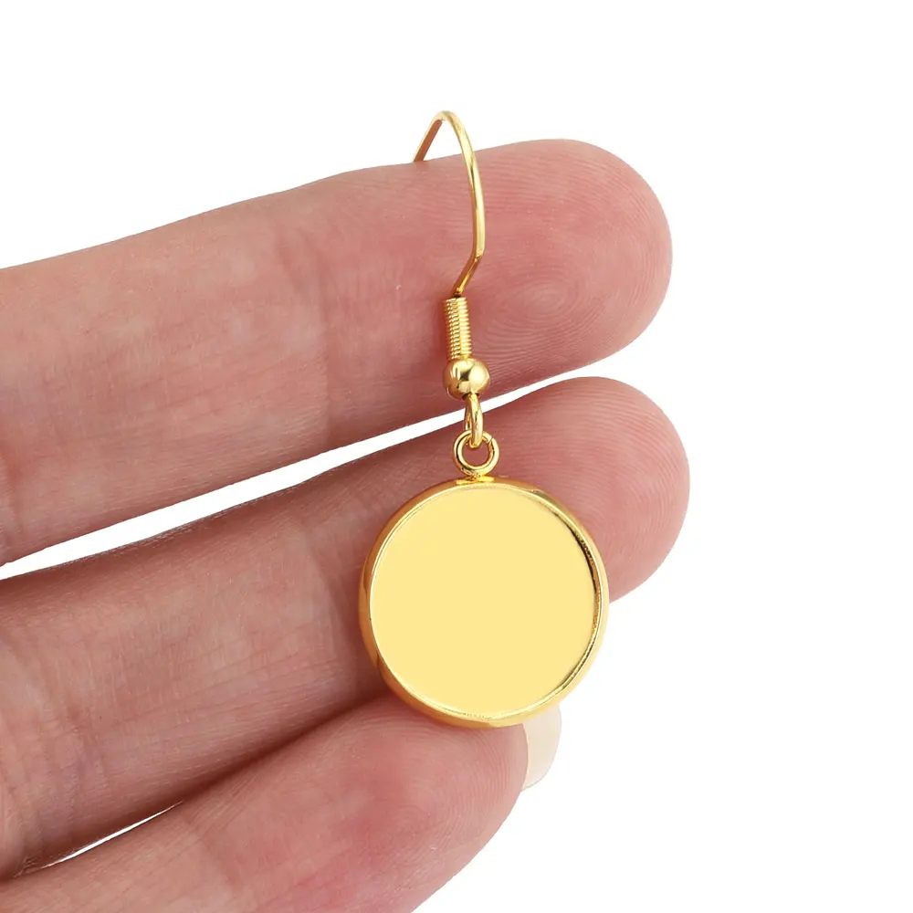 20 Stück 6–30 mm Edelstahl-Ohrring, leere Basis, Cabochon-Basis, Lünette, DIY-Ohrringe, Herstellungszubehör, Cabochon-Fassung, Ohrring-Reifen – Detail 4