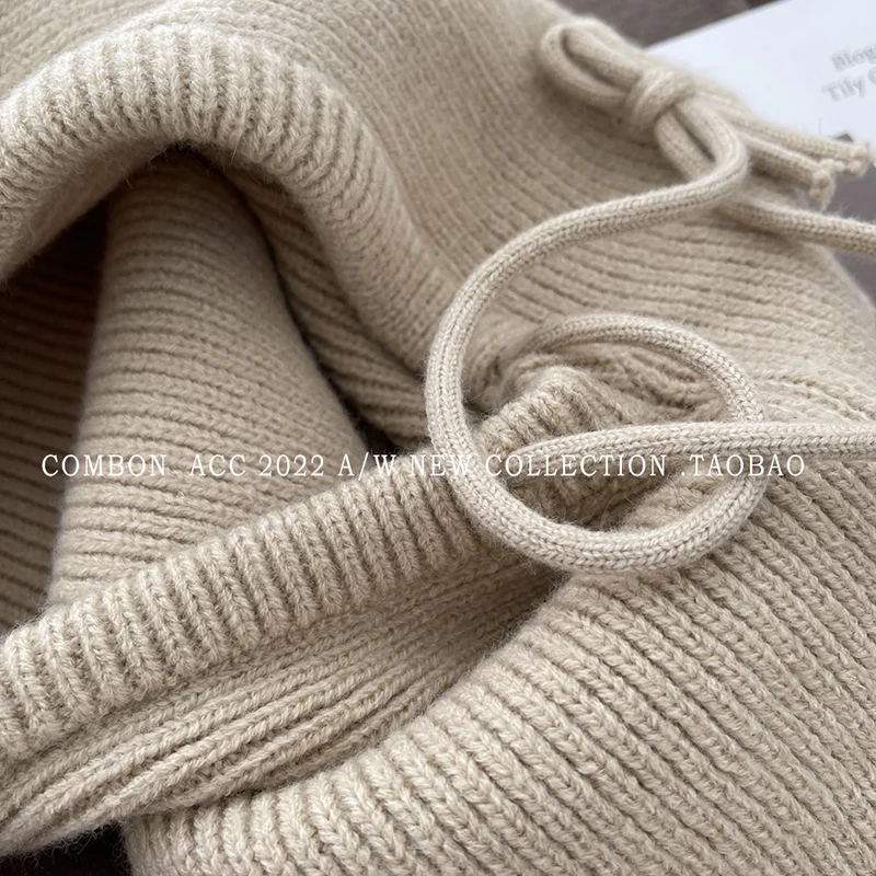 Unisex Knitted Winter Balaclava with Hood and Neck Warmer