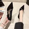 Four Seasons Women's Suede High Heels 2024 New Pointed Stiletto Fashion Sexy Black Wedding Shoes Office Lady Shoes 5