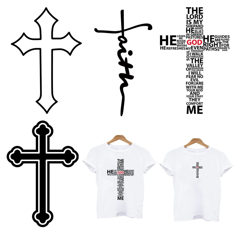 

Free Shipping Christianity Cross Applications Iron On Heat Transfers Patches For Clothing Thermoadhesive Fusible TShirt Stickers