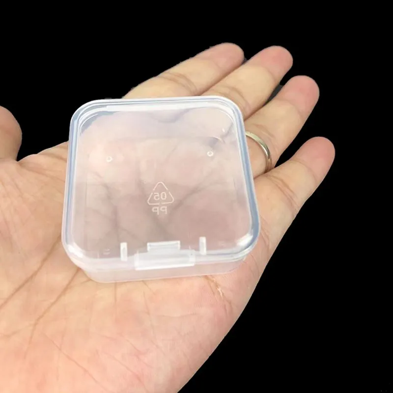 6 Pcs / Set 4.3*4.3cm Mini Clear Plastic Small Box / Fashion Jewelry  Earplugs Storage Boxes / Case Container / Beads Organizer Transparent  Square Box