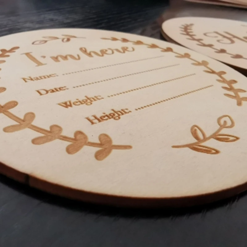 

Baby Birth Announcement Cards Printed Milestone Circle Disc Months Signs Card