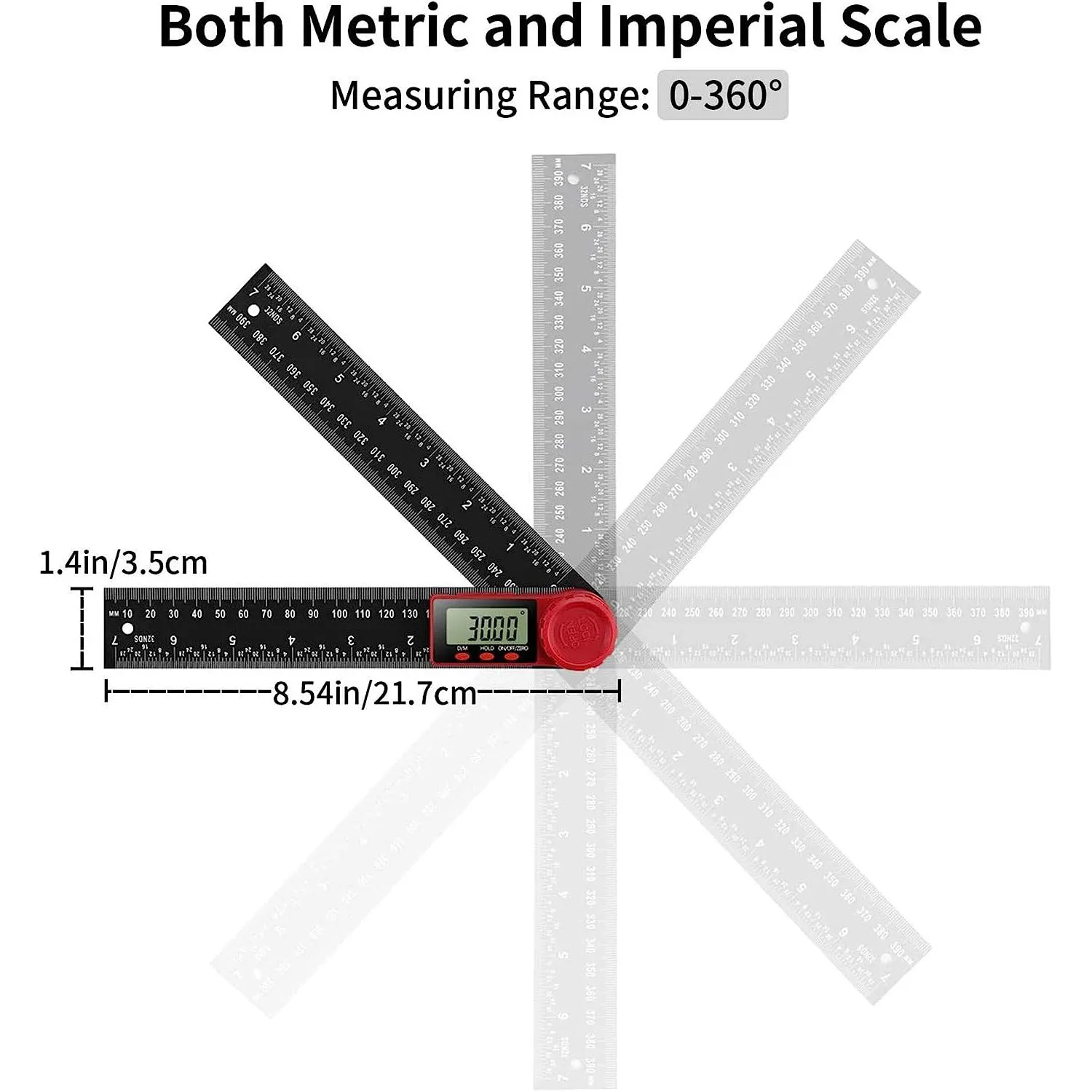 2 in 1 Angle Measurement Tool Digital Protractor Multifunctional 360 Degrees Inch Metric Scale Rulers for Woodworking DIY Tool digital angle protractor angle measuring tool angle protractor digital angle meter