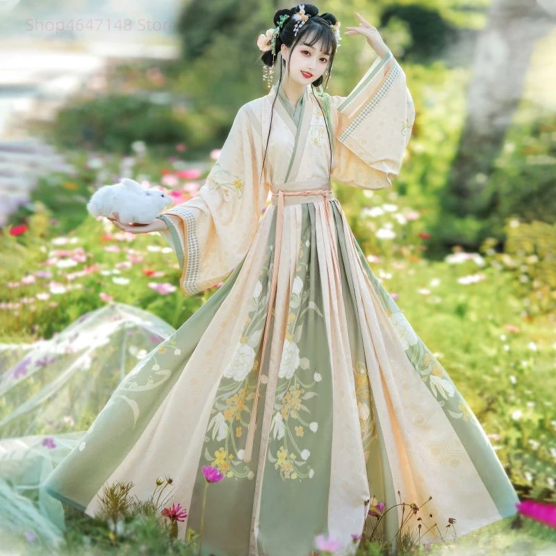 

Original Flower Chinese Traditional Hanfu Costume Woman Ancient Fairy Dress Lady Elegance Han Dynasty Cosplay Clothing Stage