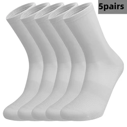 Breathable Unisex Cycling & Outdoor Activity Compression Socks - 5 Pairs - 37-45 (NW white)