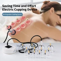 12 Cans Cups Chinese Vacuum Cupping Kit Pull Out Vacuum Apparatus Therapy Relax Massager Curve Suction Pumps Massage Tools 1