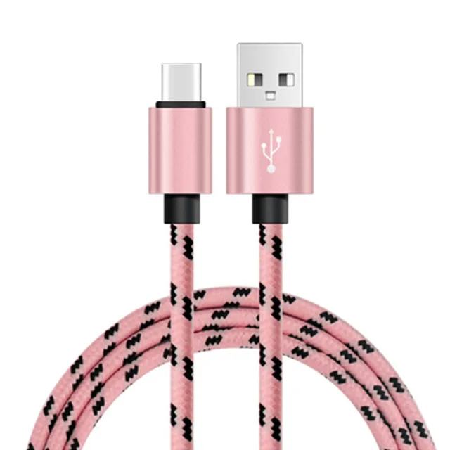 Premium Nylon Braided USB Type C Fast Charging Cable - 3A Data Sync, 2M/3M Length for Android Mobile Phones