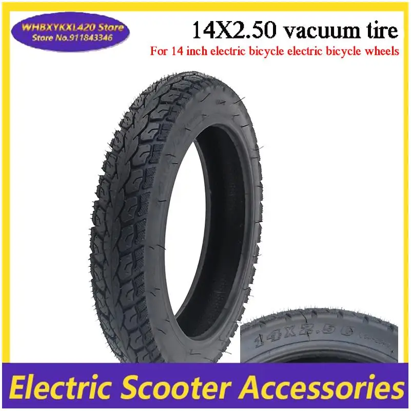 Pneumatici per Scooter Elettrico 14x2.50 (64-254) 14*2.50, Pneumatici Sottovuoto da 14 Pollici per Biciclette Elettriche, Pneumatici Tubeless per E-Bike