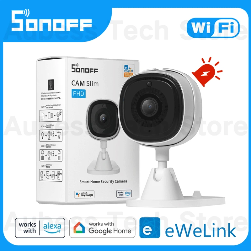 SONOFF CAM Slim WiFi Camera Mini 1080P Surveillance Camera Twoway Audio Motion Alarm Smart Home