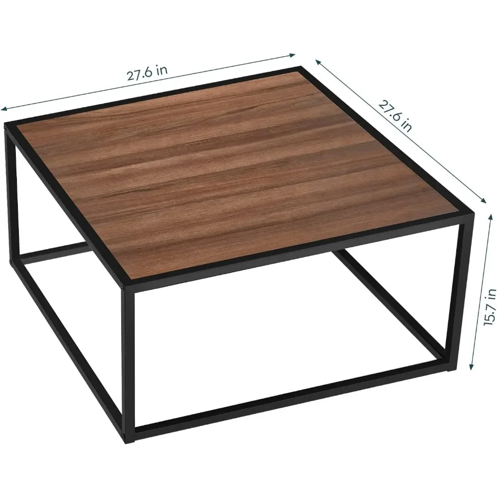 Farmhouse Coffee Table Rustic Wood Coffee Tables Mid Century Modern Coffe Tables for Small Spaces Simple Square Low Center 5