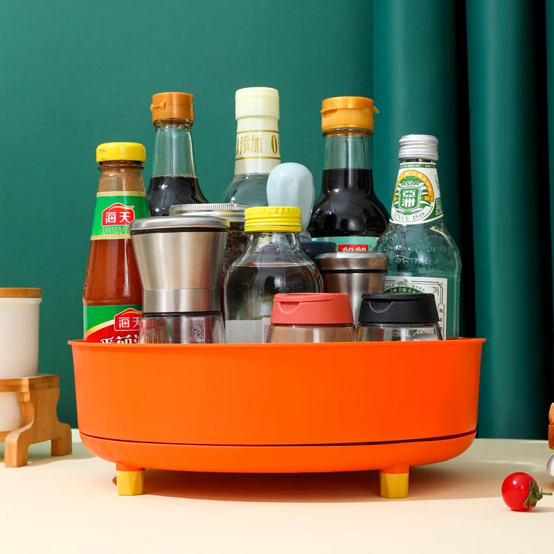 Kitchen Shelf Organizer Storage 360 Rotary Turntable Non Slip Kitchen