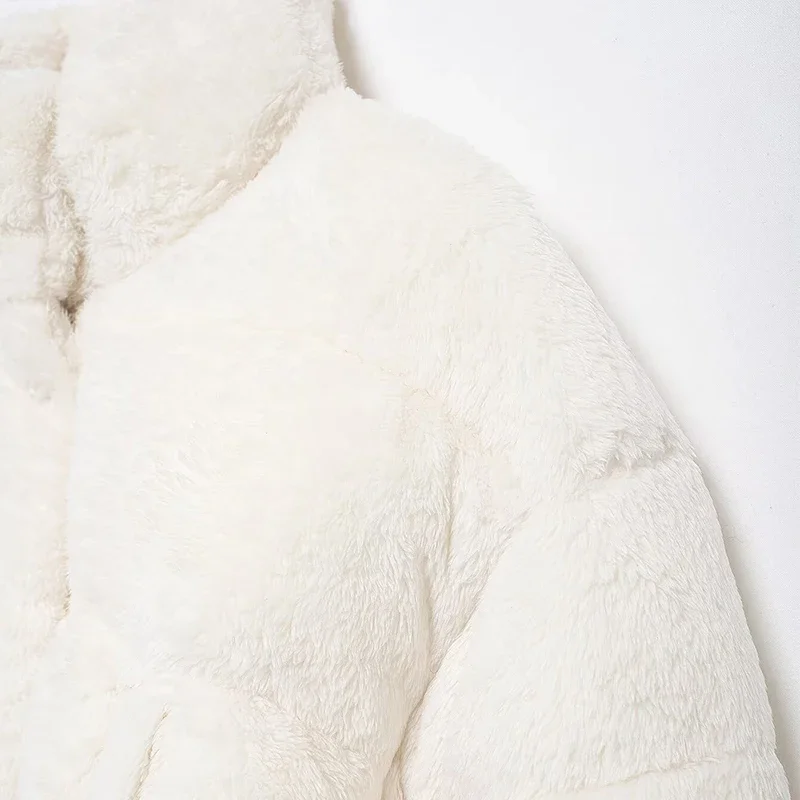 Abrigo de lana de cordero con cremallera para mujer, abrigo grueso y cálido de felpa, de manga larga, con cuello alto, holgado, informal, de forro polar, para invierno