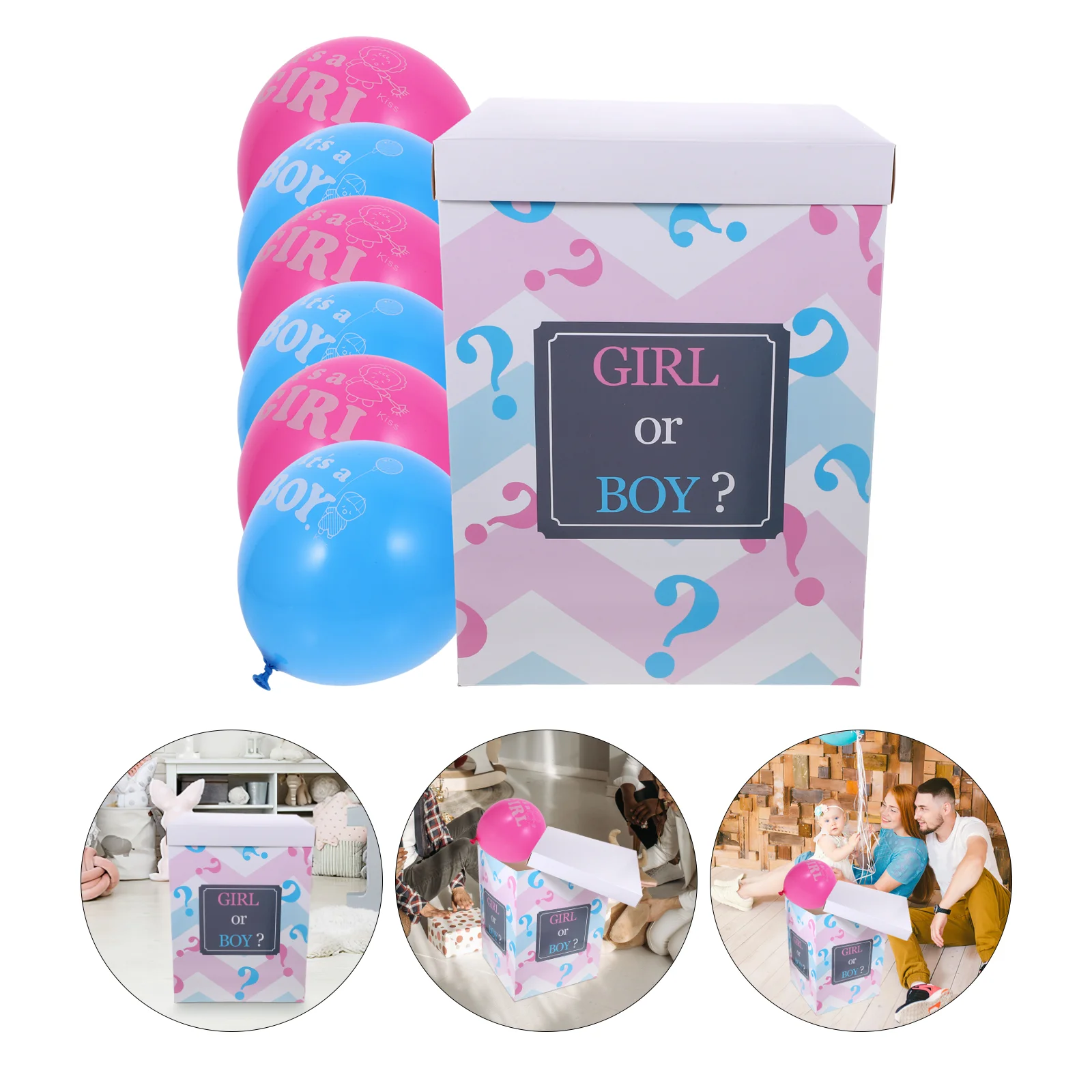 

1 Set Balloons Gender Reveal Box DIY Large Gender Reveal Box Party Supply