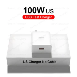 100W SuperVOOC Fast Charger with USB Type - C Cable - US Charger No Cable