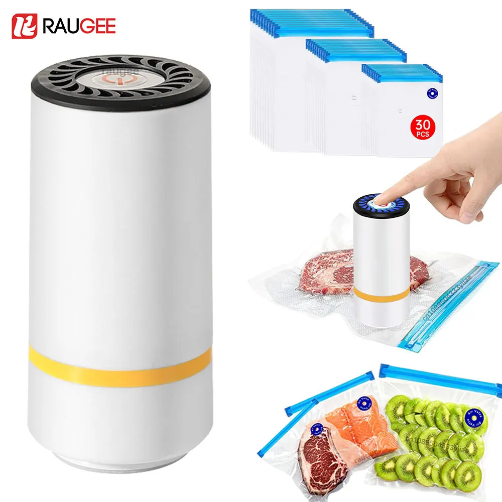 Mini Vacuum Sealer Pump Electric Air Pump Rechargeable Food Vacuum Packer with Food Vacuum Sealer Bags Food Fresh Packaging Bag 1