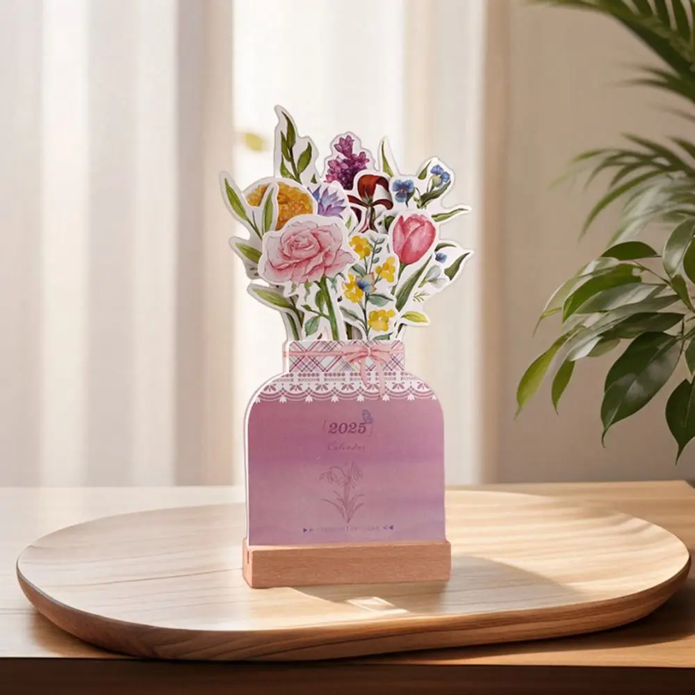 Desk Calendar Bloomy Flowers Mini Monthly Planner
