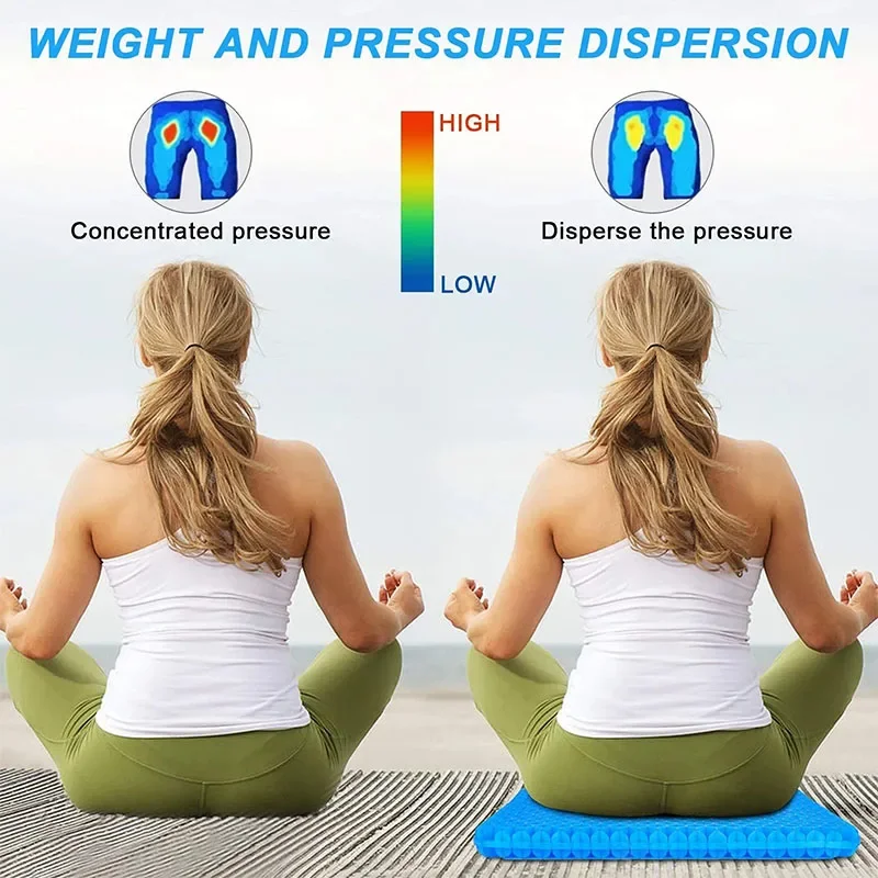 Gel Seat Cushion Double Thick Egg Gel Summer Cushion for Pressure Relief Breathable Chair Pad Car Seat Office Chair Soft Cushion 2