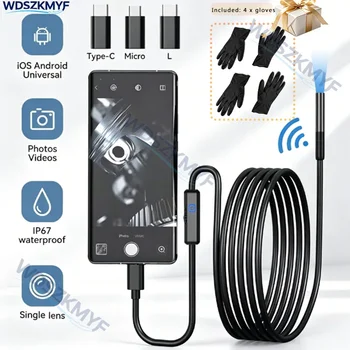 HD High definitio Endoscope Automotive Boroscope Inspection Device Camera 8mm For Android IOS Smart Phone Type C Cars Mobile 1