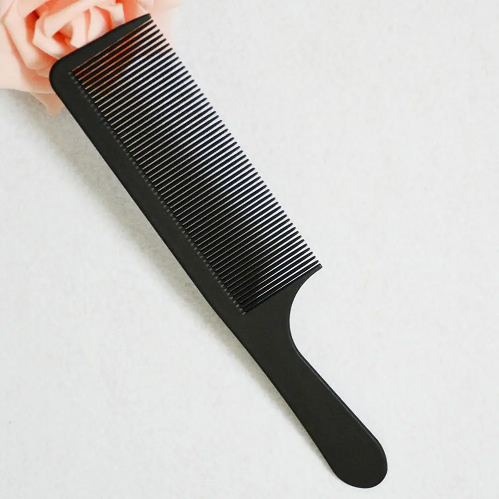 1PC Black Flattop Hair Cutting Comb Heat Resistant Hair Cutting Tool Hairdressing Hair Stylist Salon Carbon Antistatic Combs 4