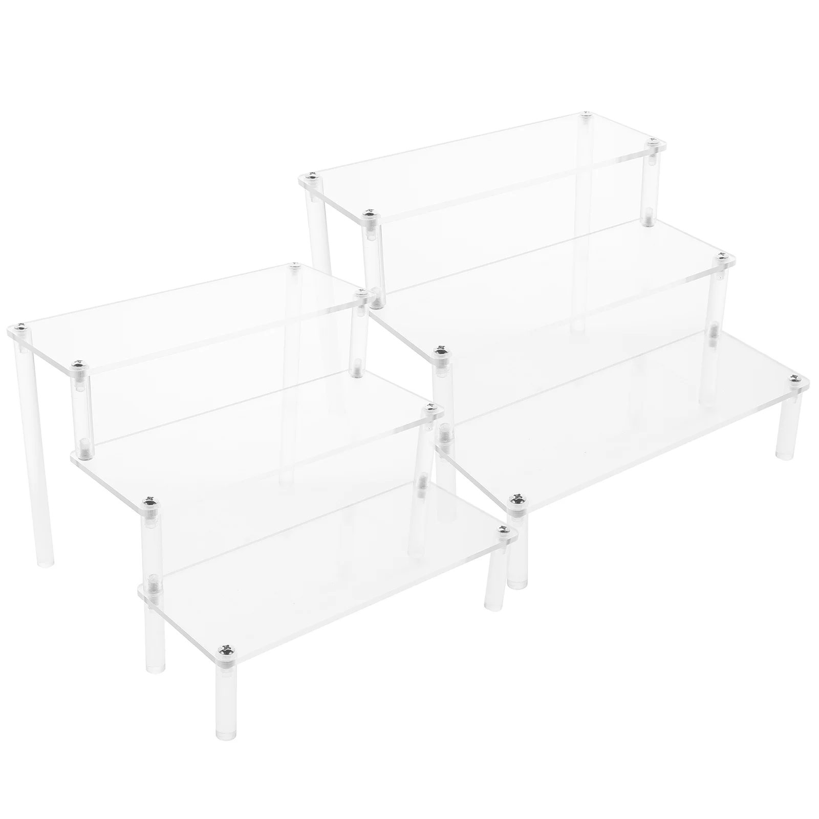 

2 Pcs Acrylic Display Stand Displaying Organizer Bracelet Holder Accessories Tiered Collection Model Storage Rack Necklace