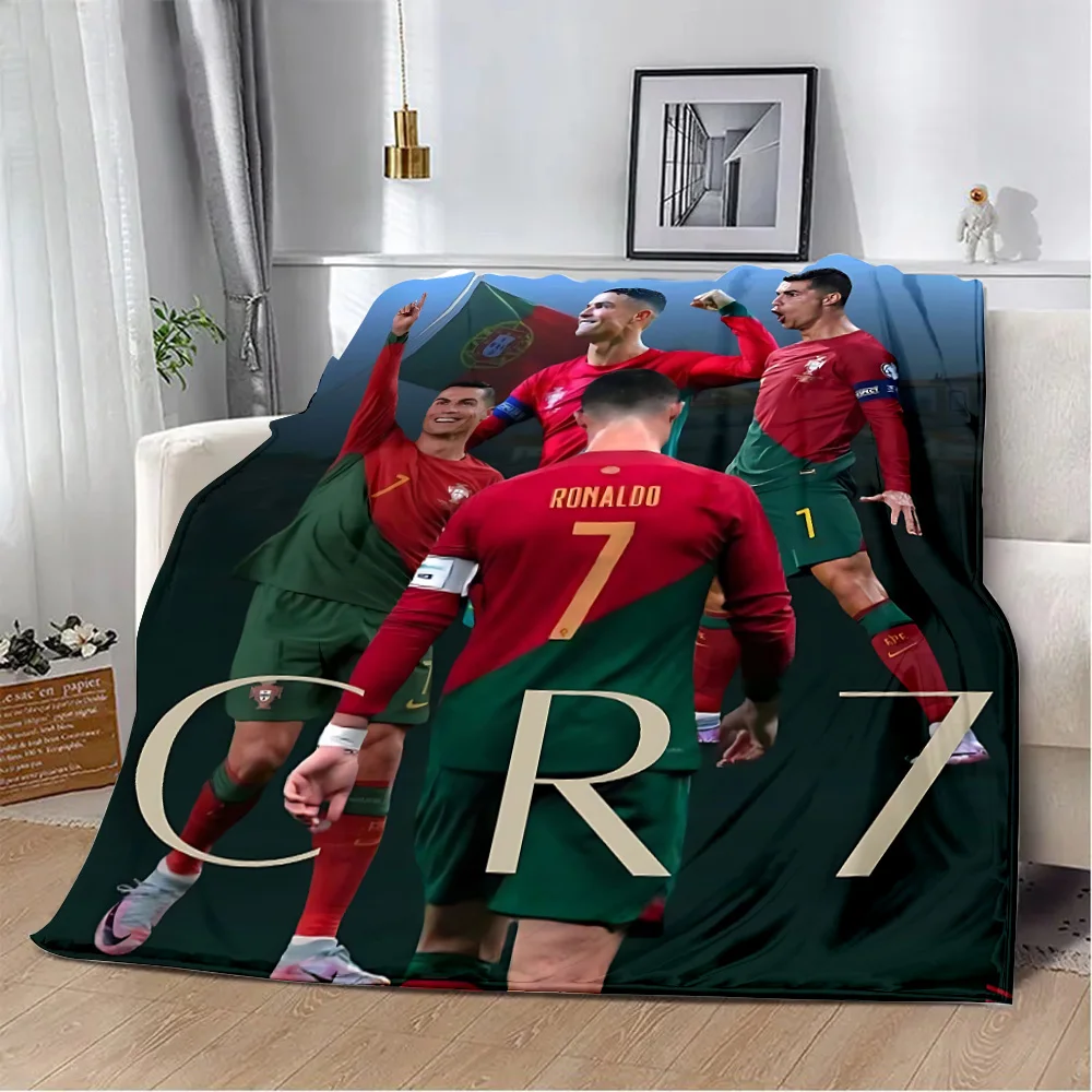 Football C-Cristianos R-Ronaldos Printed Blanket Picnic Blankets Warm Blanket Soft and Comfortable Blanket Home Travel Birthday 3