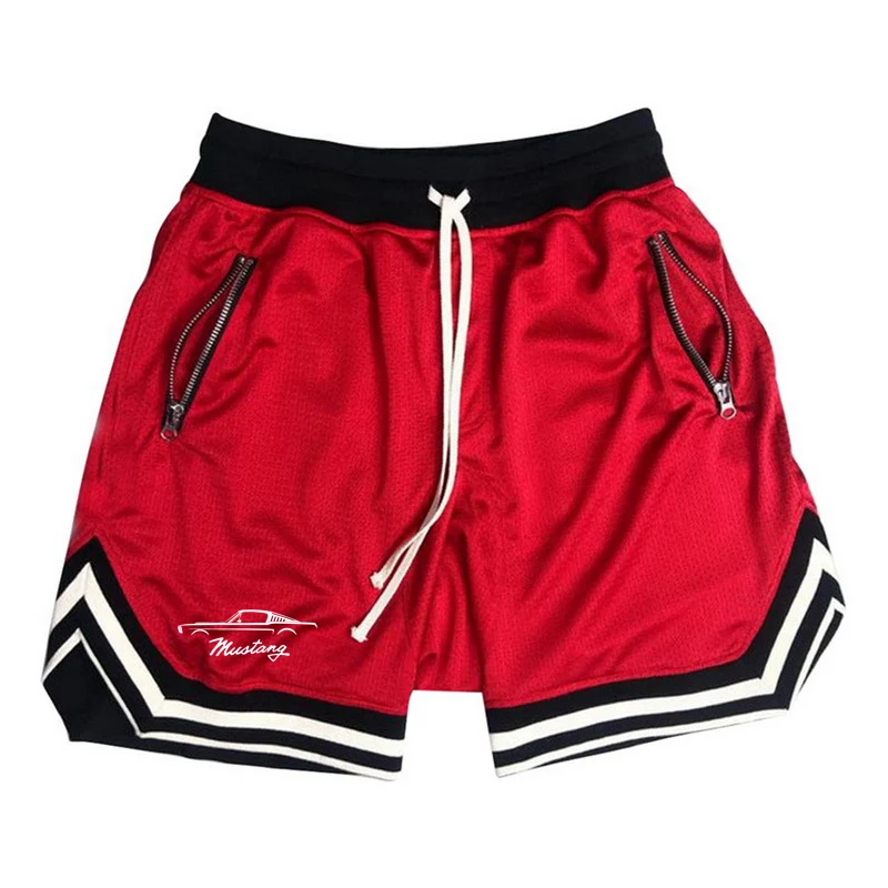 2024 Mustang logo new printing summer fashion shorts casual shorts sports shorts elastic waist men's shorts
