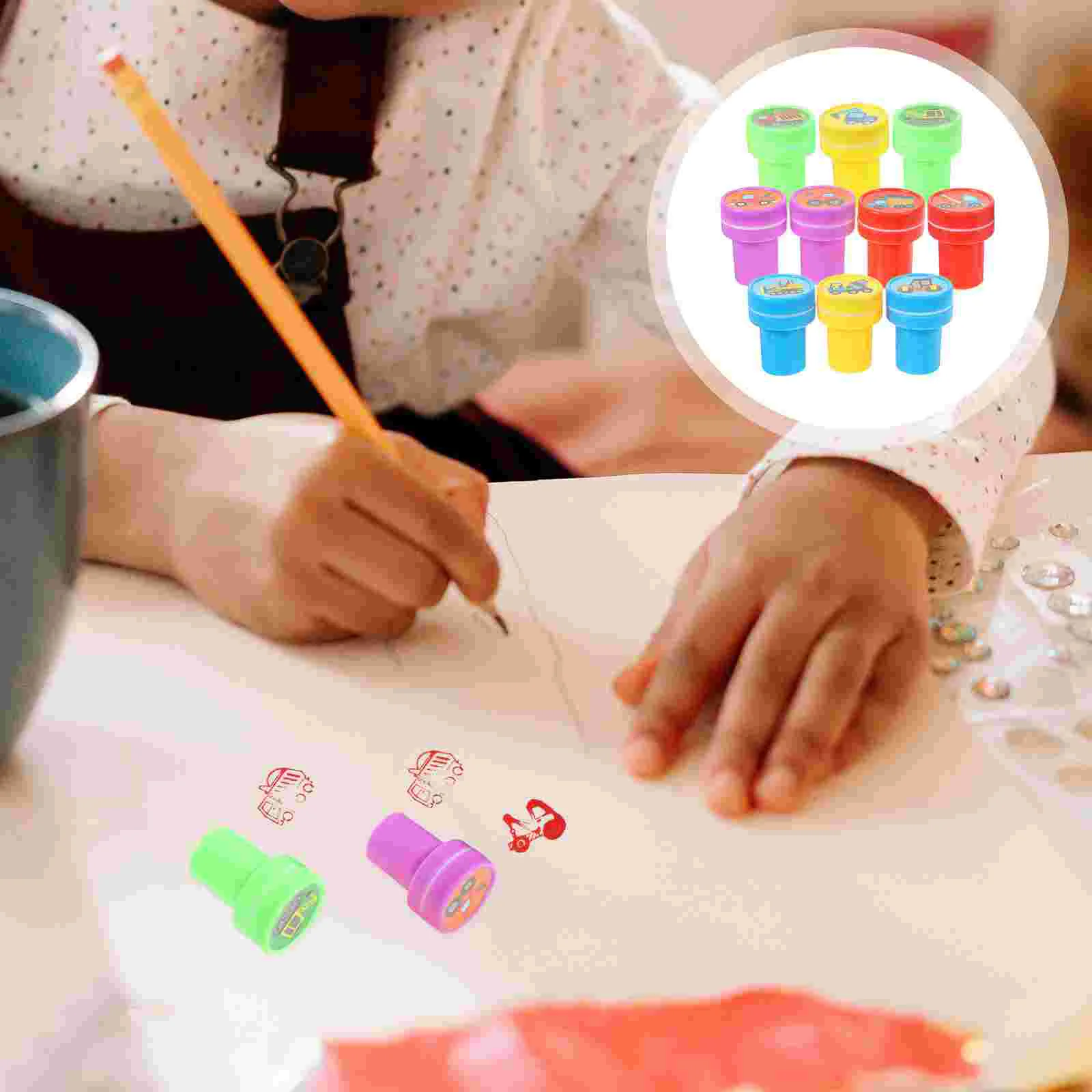 

Construction Truck Engineering Truck Stamp Toy Kids Truck Party Gift Class Award Engineering Truck Student Stamp