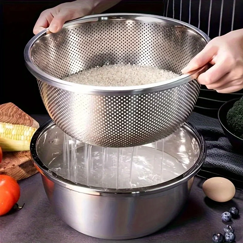 Stainless Steel Colander Set Image 1