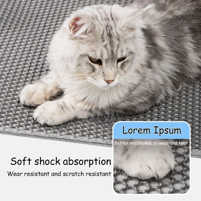 90CMX60CM Cat Litter Mat Waterproof Double Layer Pet Litter Box Mat Pet Toilet Cat Mat Nonslip Sand Cat Washable Pet Clean 4