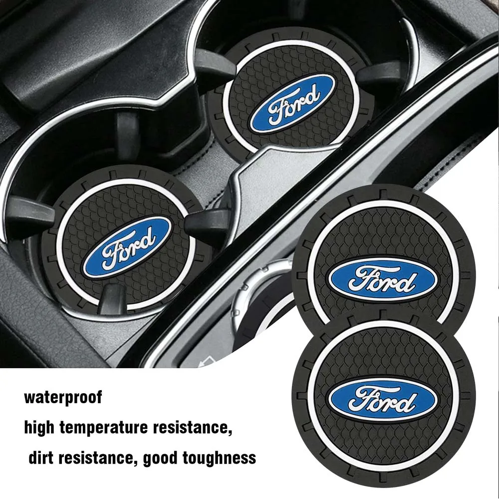 Ford Focus ST Ranger Mondeo Kuga Ecosport Fiesta Kuga S-MAX Fusion Car Coasters Rubber Water Cup Bottle Holder Anti-slip Pad