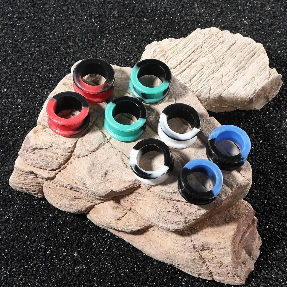 Tunnel e plugs in silicone per piercing orecchio - 1 paio_voghion.com