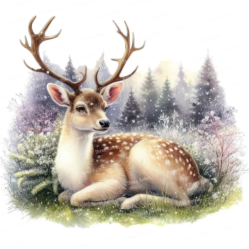Three Ratels CP54 lovely Elk Forest Natural Style Animal Sticker, decoración del hogar